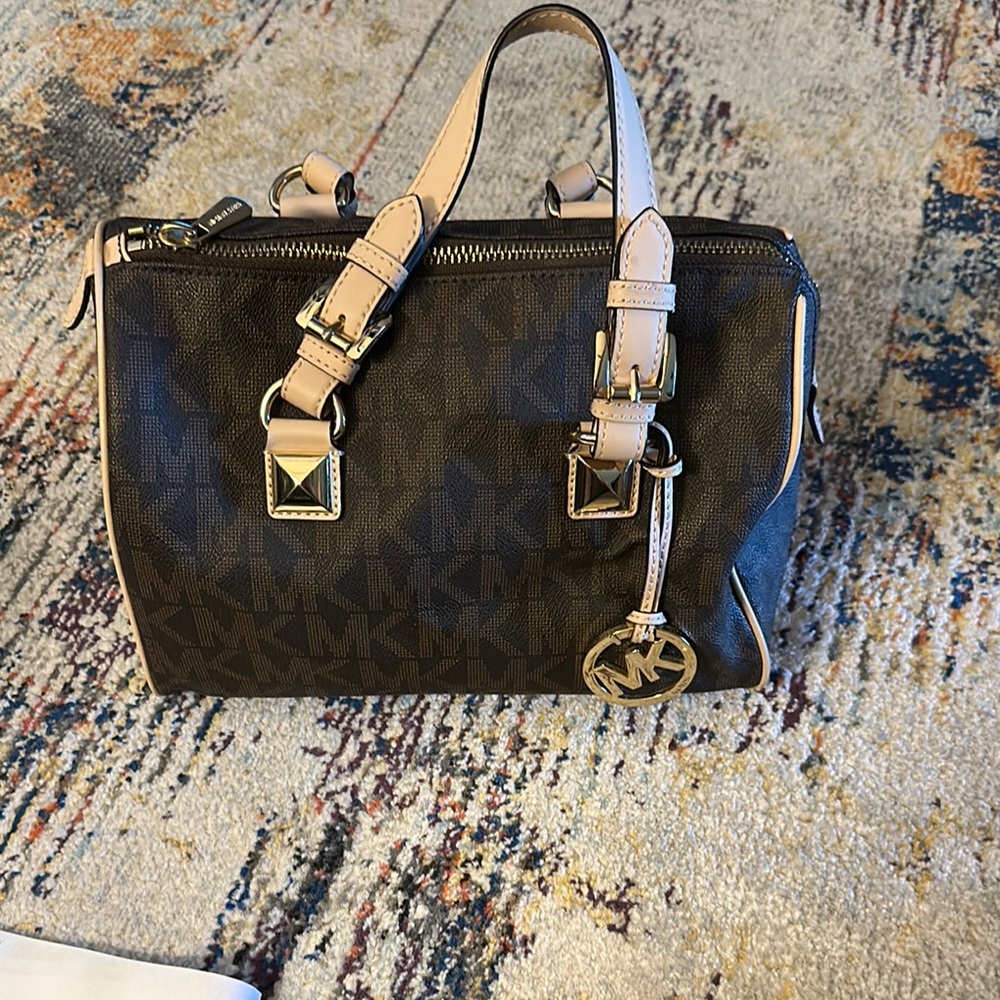 Michael Kors Brown and Tan Satchel Bag